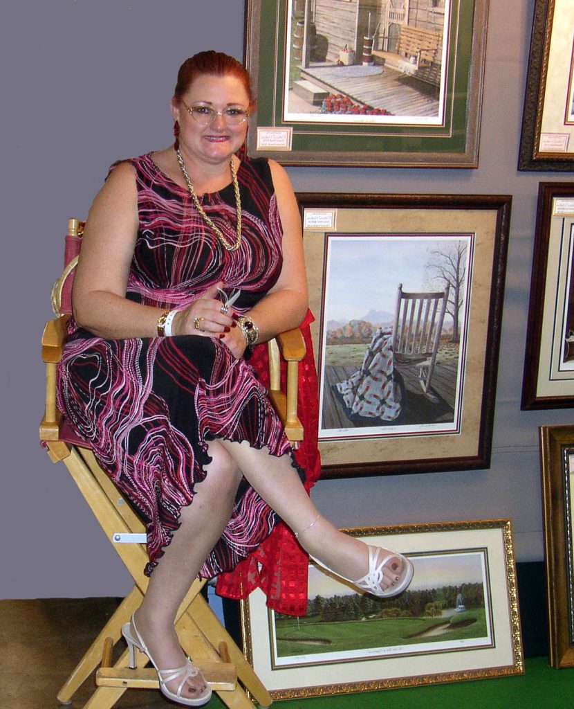 This is American Country Artist Patricia Hobson at an art show in Philadelphia.