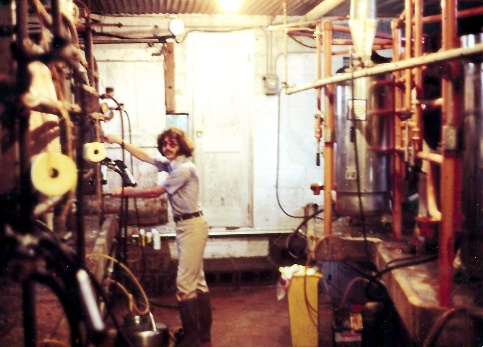 Felix at work milking the cows..