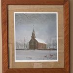 The "Chapel" is a winter art print by American Country Artist Patricia Hobson.
