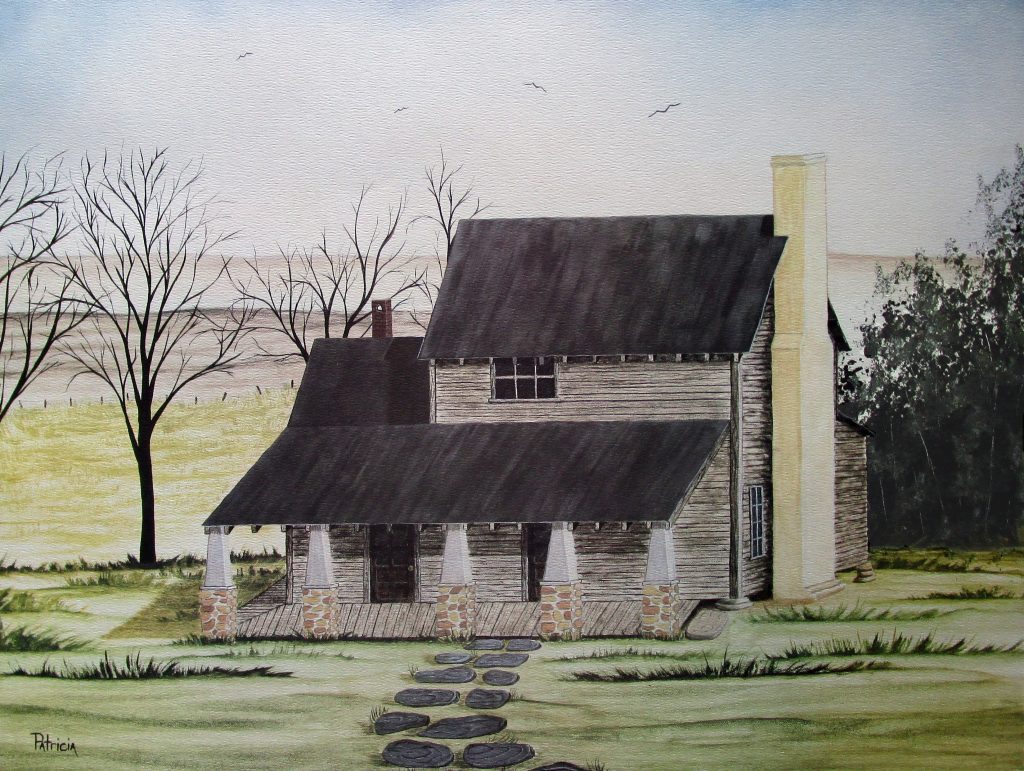 This historical art print features the old Stephen Hobson II home built on our property in 1785.