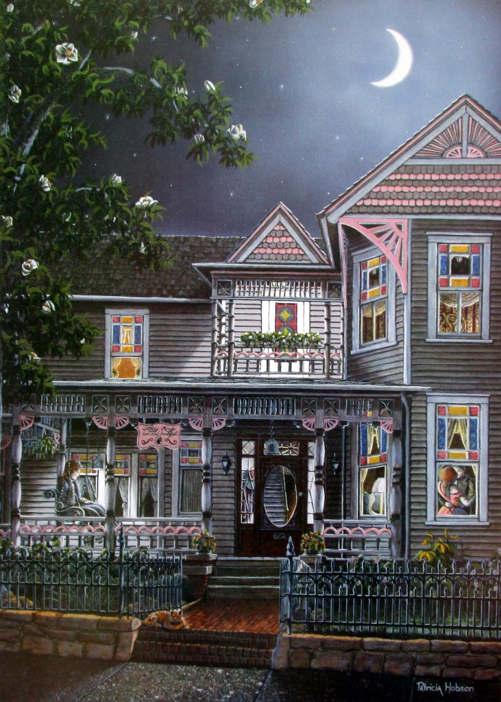 Nostalgic art print "Lady Anne's" features the historic L.L. Lun house in Winston Salem,NC.